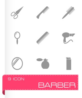 siyah vektör Kuaför Icon set