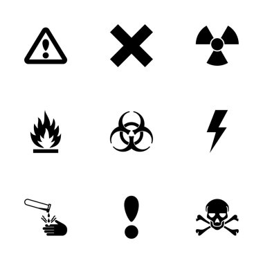 Vektör siyah tehlike Icon set