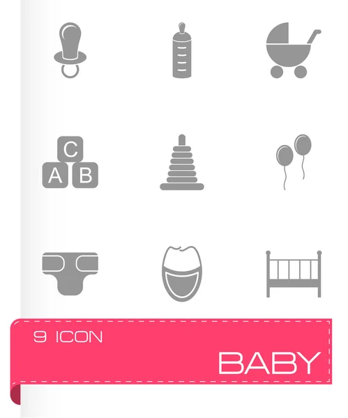 Vektör siyah bebek Icon set — Stok Vektör