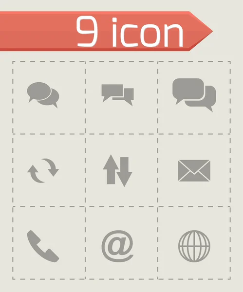 Vector black communication icon set — Stock Vector