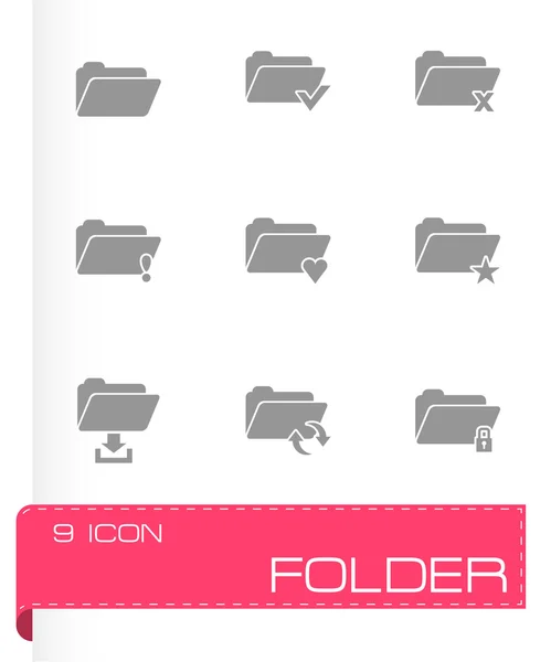 Wektor czarny zestaw ikon folderów — Wektor stockowy