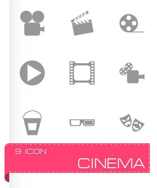 Siyah vektör sinema Icon set — Stok Vektör