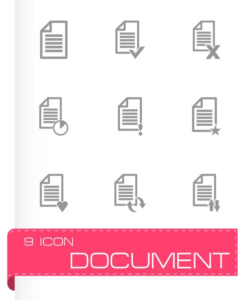 ベクトル黒ドキュメント アイコンを設定 — ストックベクタ