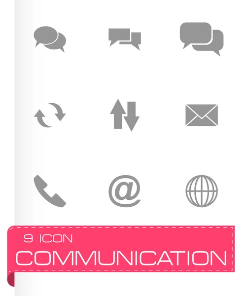 Zestaw ikon komunikacji wektor czarny — Wektor stockowy