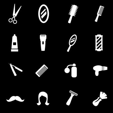 Vektör beyaz Kuaför Icon set