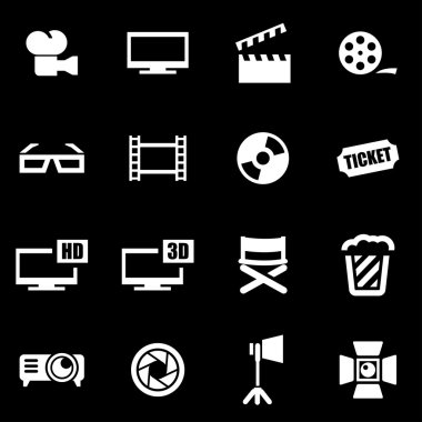 Vektör beyaz sinema Icon set