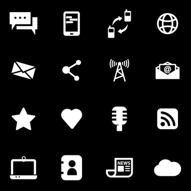 Vektör beyaz iletişim Icon set