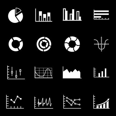 Beyaz vektör diyagramları Icon set