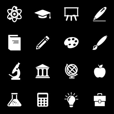 Vektör beyaz eğitim Icon set