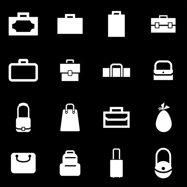 Vektor weiße Tasche Icon Set — Stockvektor