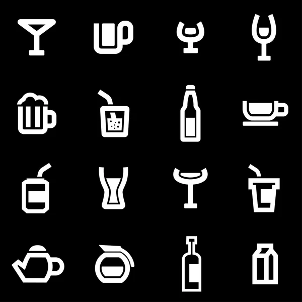 Набор иконок для векторных белых напитков — стоковый вектор