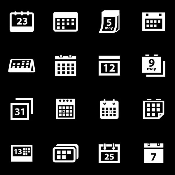 Vector white calendar icon set — Stock Vector