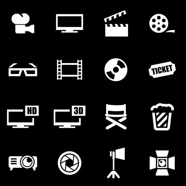 Vector white cinema icon set — Stock Vector