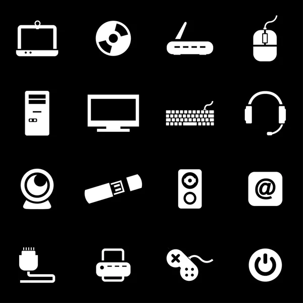 Vector conjunto de iconos de computadora blanca — Archivo Imágenes Vectoriales
