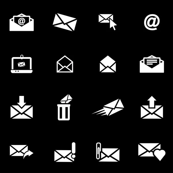 Vector white email icon set — Stock Vector