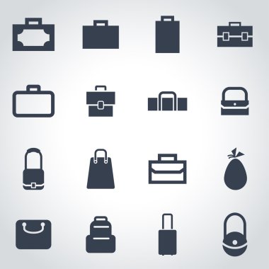 Vektör siyah çanta Icon set