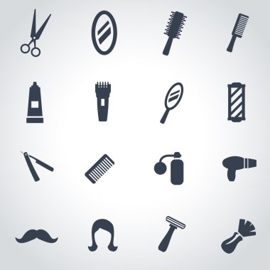 siyah vektör Kuaför Icon set