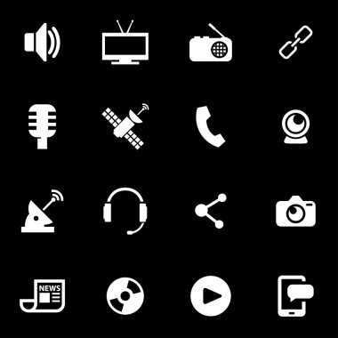 Vektör beyaz Medya Icon set