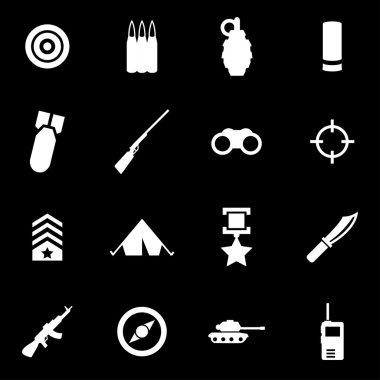 Vektör beyaz askeri Icon set