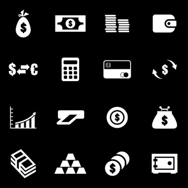 Vektör beyaz para Icon set