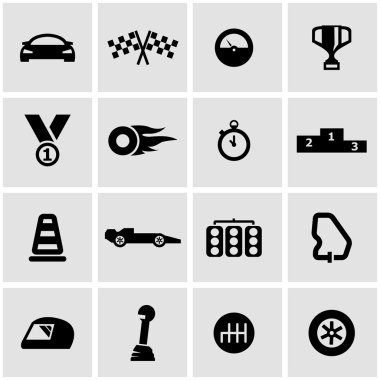 Vektör simge yarış siyah set