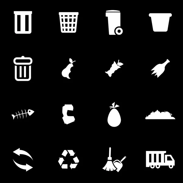 Set di icone della spazzatura bianca vettoriale — Vettoriale Stock