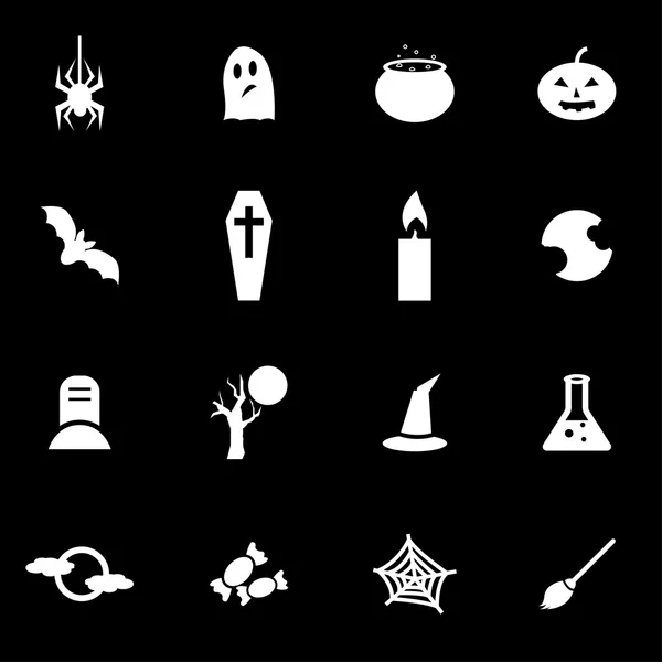 Vector white halloween icon set — Stock Vector