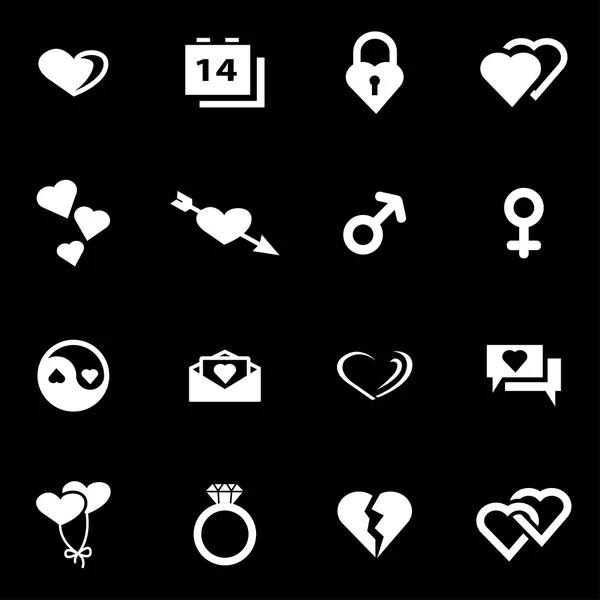 Vector conjunto de iconos de amor blanco — Archivo Imágenes Vectoriales