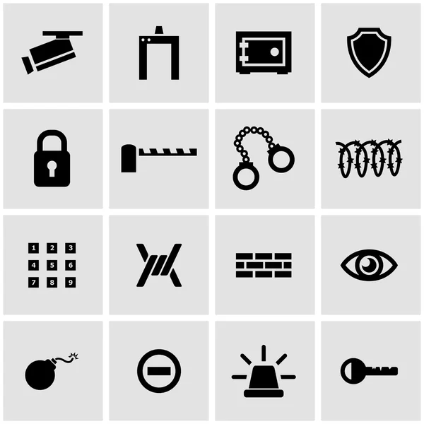 Conjunto de iconos de seguridad Vector negro — Archivo Imágenes Vectoriales