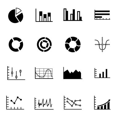 Siyah vektör diyagramları Icon set