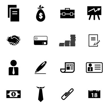 Vektör siyah iş Icon set