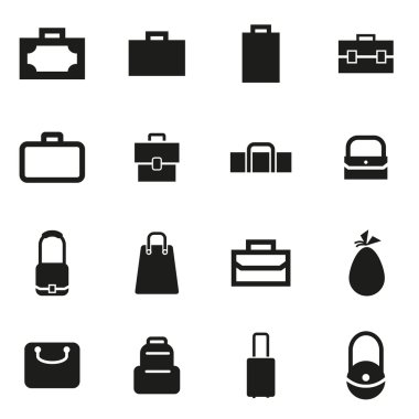 Vektör siyah çanta Icon set