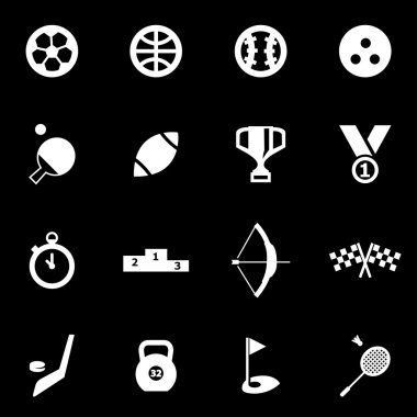 Vektör beyaz spor Icon set