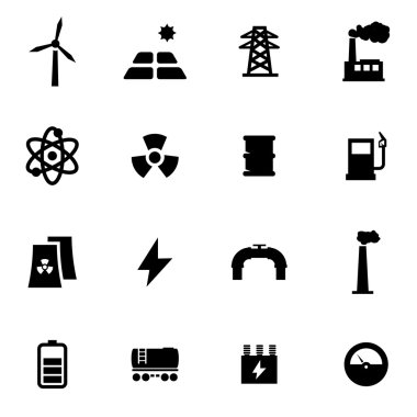 Vektör siyah energetics Icon set