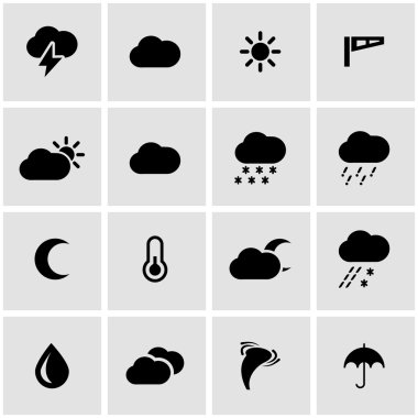 黑色的矢量天气图标集