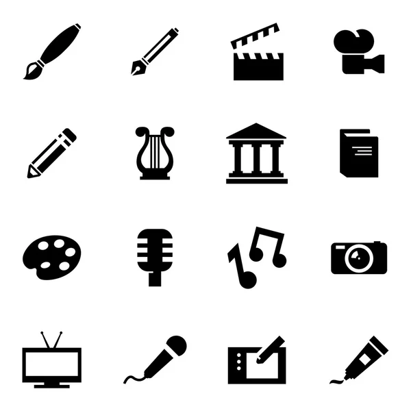 Vector black art icon set — Stock Vector