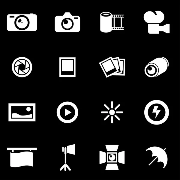 Vector white photo icon set — Stock vektor