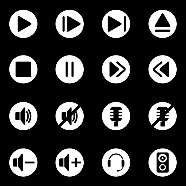 Vector white sound icon set — Stock Vector