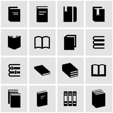 Vektör kara kitap Icon set