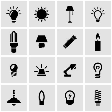 Vektör siyah ışık Icon set