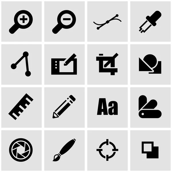 Vektor schwarz Grafik Design Icon Set — Stockvektor