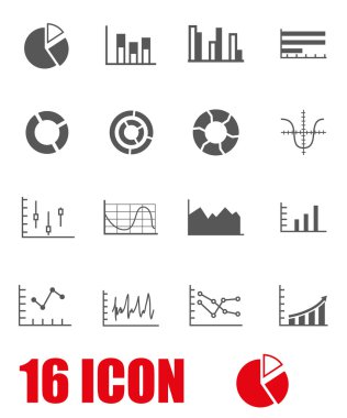 Gri vektör diyagramları Icon set