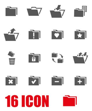 Vektör gri klasör Icon set