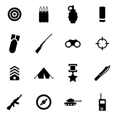 Vektör siyah askeri Icon set