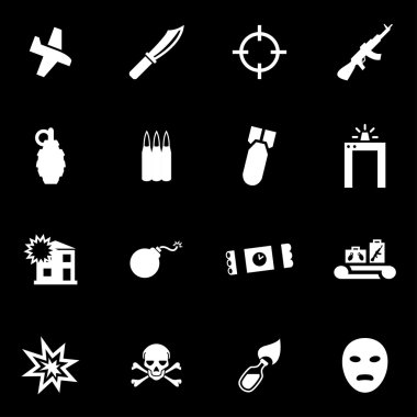 Vektör beyaz terörizm Icon set
