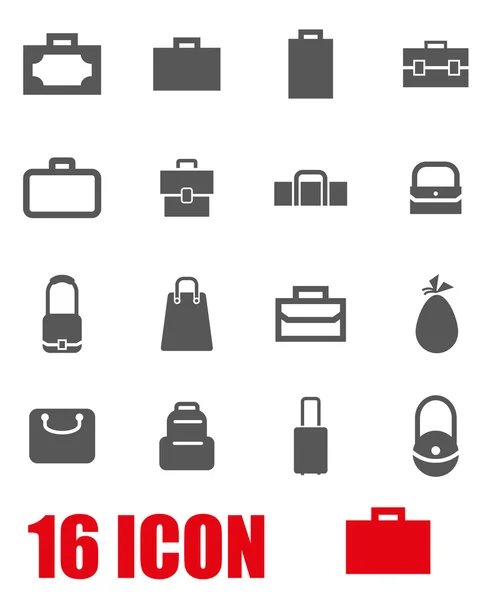 Vector grey bag icon set — Stockový vektor