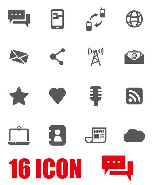 Vector grey communication icon set — Stock vektor