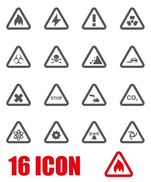 Vector black danger icon set — Stock Vector