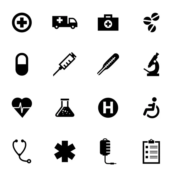 Vector black medical icon set — Stock Vector