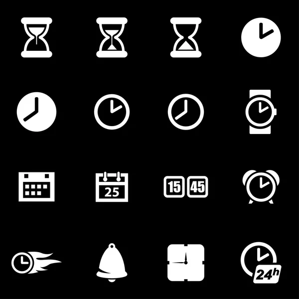 Vector conjunto de iconos de tiempo blanco — Vector de stock